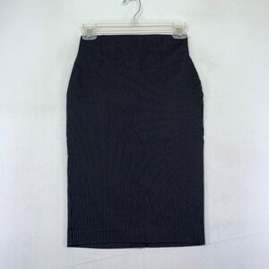 Max & Mia Pencil Skirt Size 1 Midi Pinstripe Career Business Office Fitted Goth